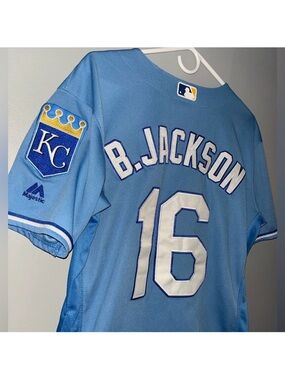 Bo Jackson Kansas City Royals MLB Throwback Majestic Authentic Baseball Jersey